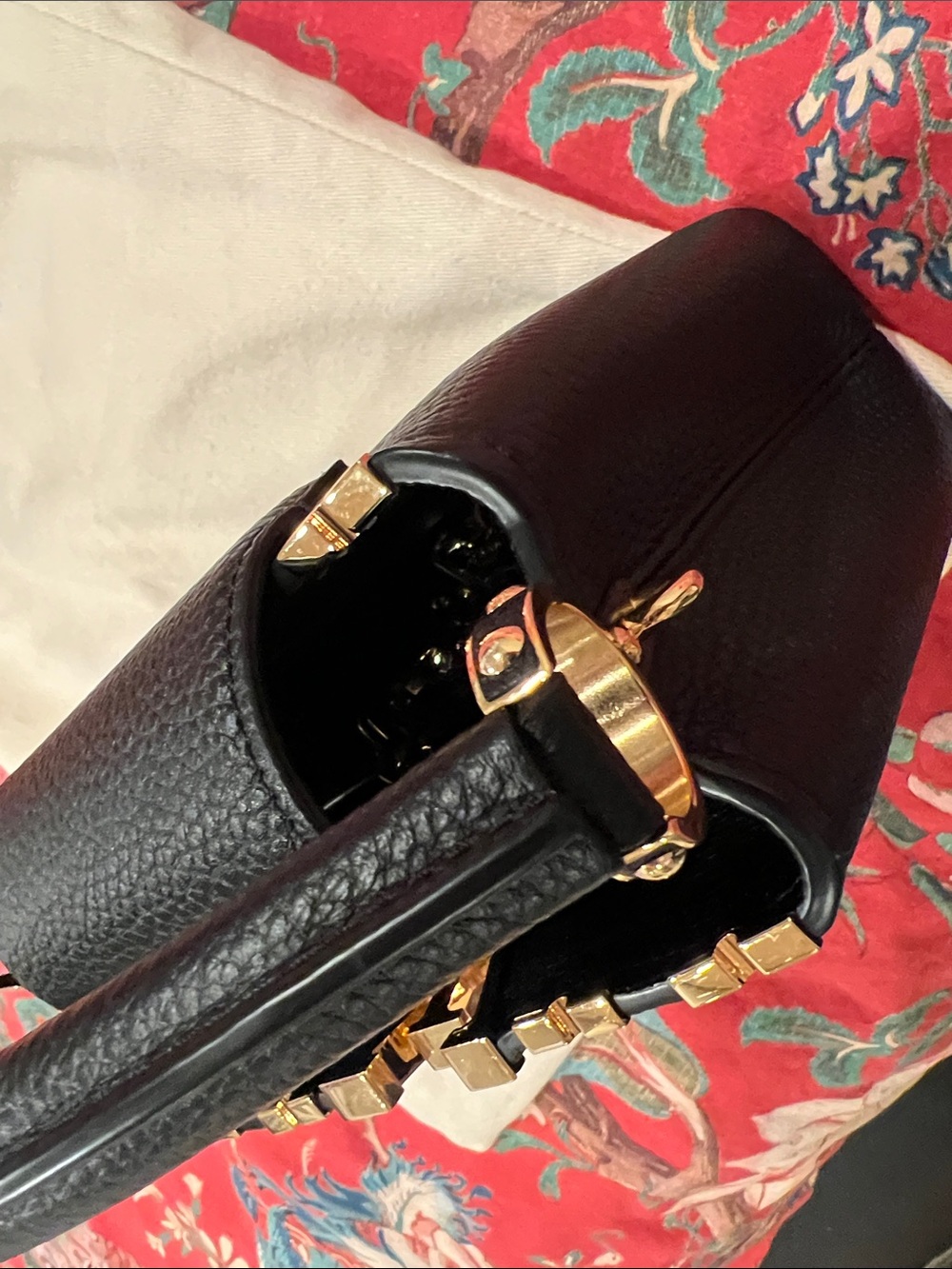 Louis Vuitton Black Capucines Mini Top-Handle Bag with Gold Hardware - Picture 12 of 15